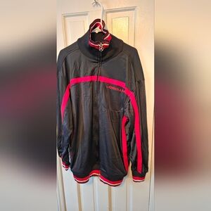 Vintage Nke Jordan Black and Red  Track Stitch Front Retro Man Track Jacket